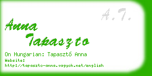 anna tapaszto business card